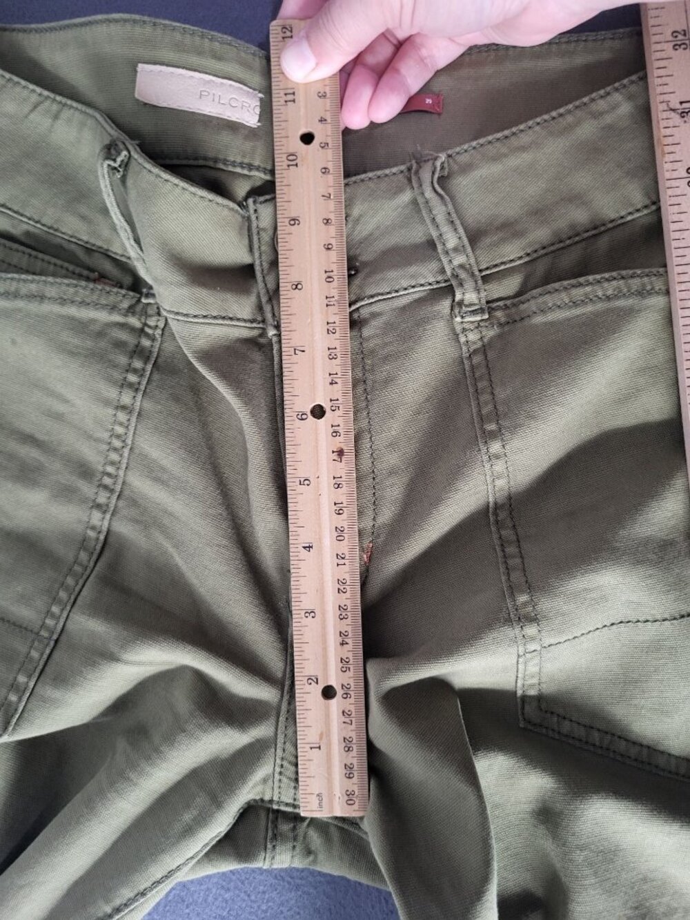 Pilcro Womens SZ 29 The Wanderer Anthropologie Low Rise Trouser Pants Green - Picture 6 of 12